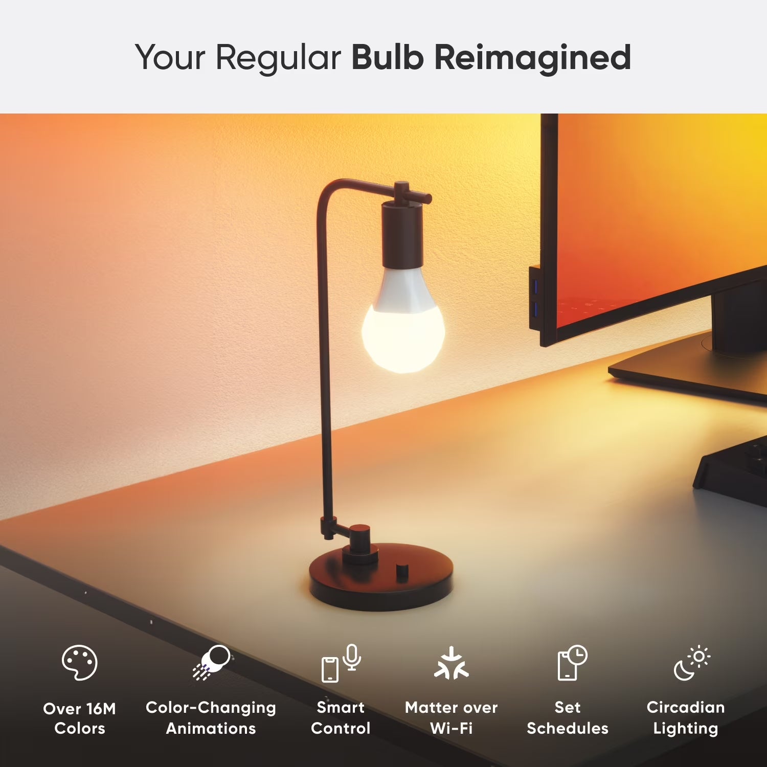 Essentials Matter Wifi A19 LED Smart Bulb (3Pk)