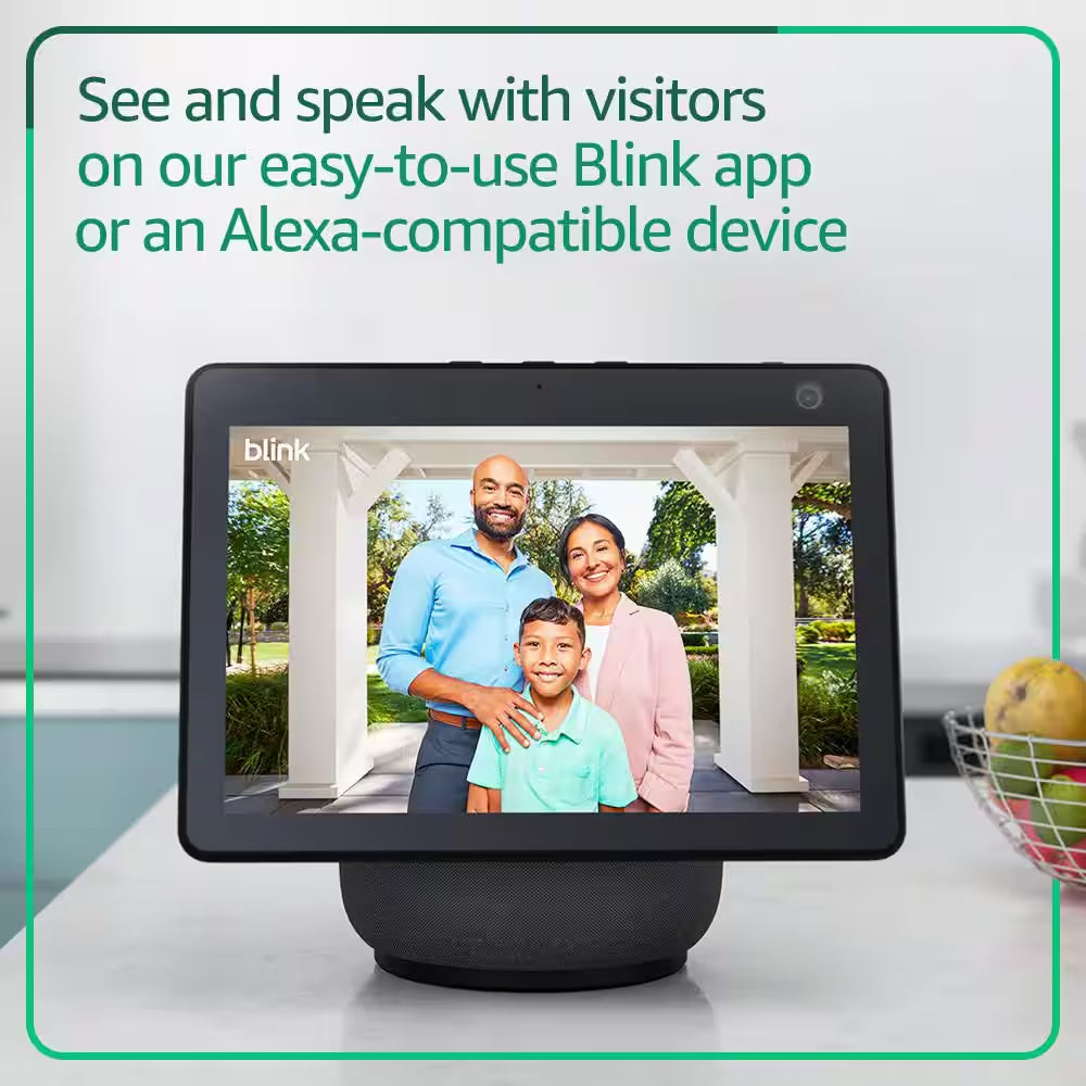 Video Doorbell System - Wireless - Battery Operated Smart Video Doorbell Camera and Included Sync Module Core,Black