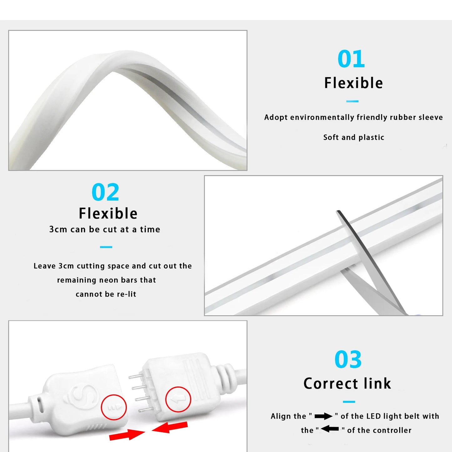 5V USB RGB Neon LED Strip 1M 2M 3M 4M 5M Wifi Neon RGB Strip Work with Tuya App/Smart Life/Alexa for TV Home Neon Decor Lighting