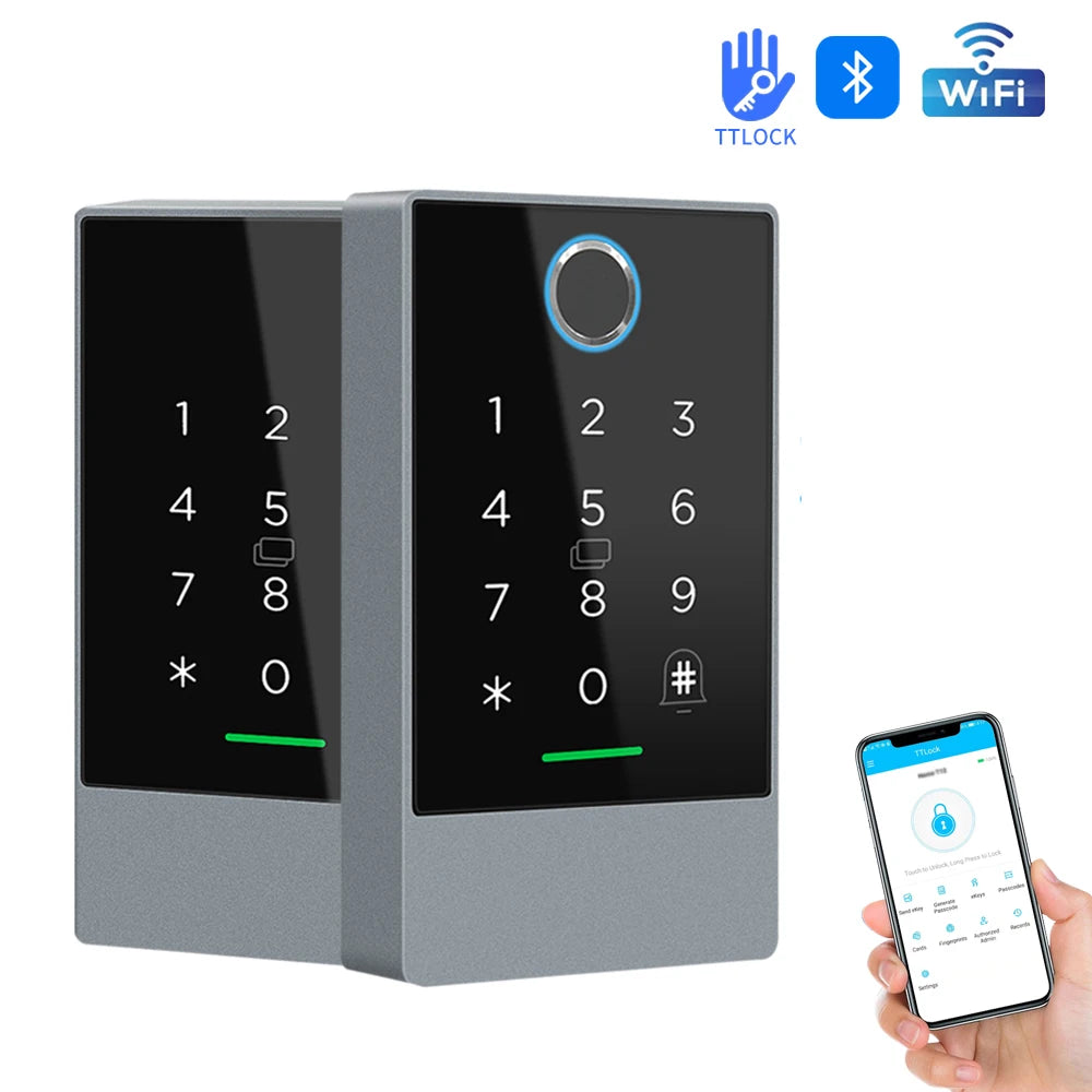 Wifi+Bluetooth Ttlock K3W K3FW K3QW Smart Lock Keypad Waterproof Smart Lock App Alexa Fingerprint Code RFID Card Access Control
