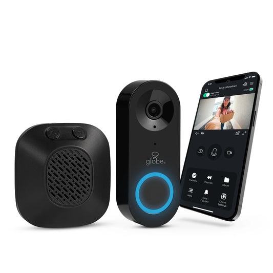 Black Plastic Wired Smart Motion Detection Doorbell Kit