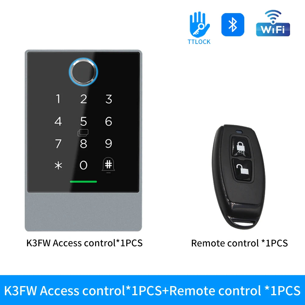 Wifi+Bluetooth Ttlock K3W K3FW K3QW Smart Lock Keypad Waterproof Smart Lock App Alexa Fingerprint Code RFID Card Access Control