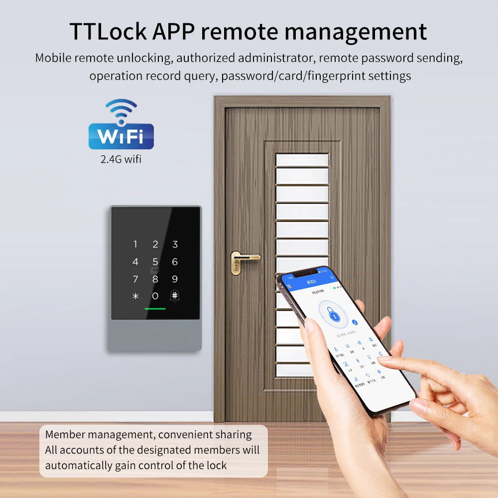 Wifi+Bluetooth Ttlock K3W K3FW K3QW Smart Lock Keypad Waterproof Smart Lock App Alexa Fingerprint Code RFID Card Access Control