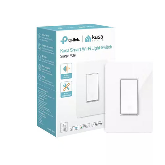 15 Amp Smart Light Switch Single-Pole 1-Way Light Switch with Alexa and Google Home in White (1 Pack)