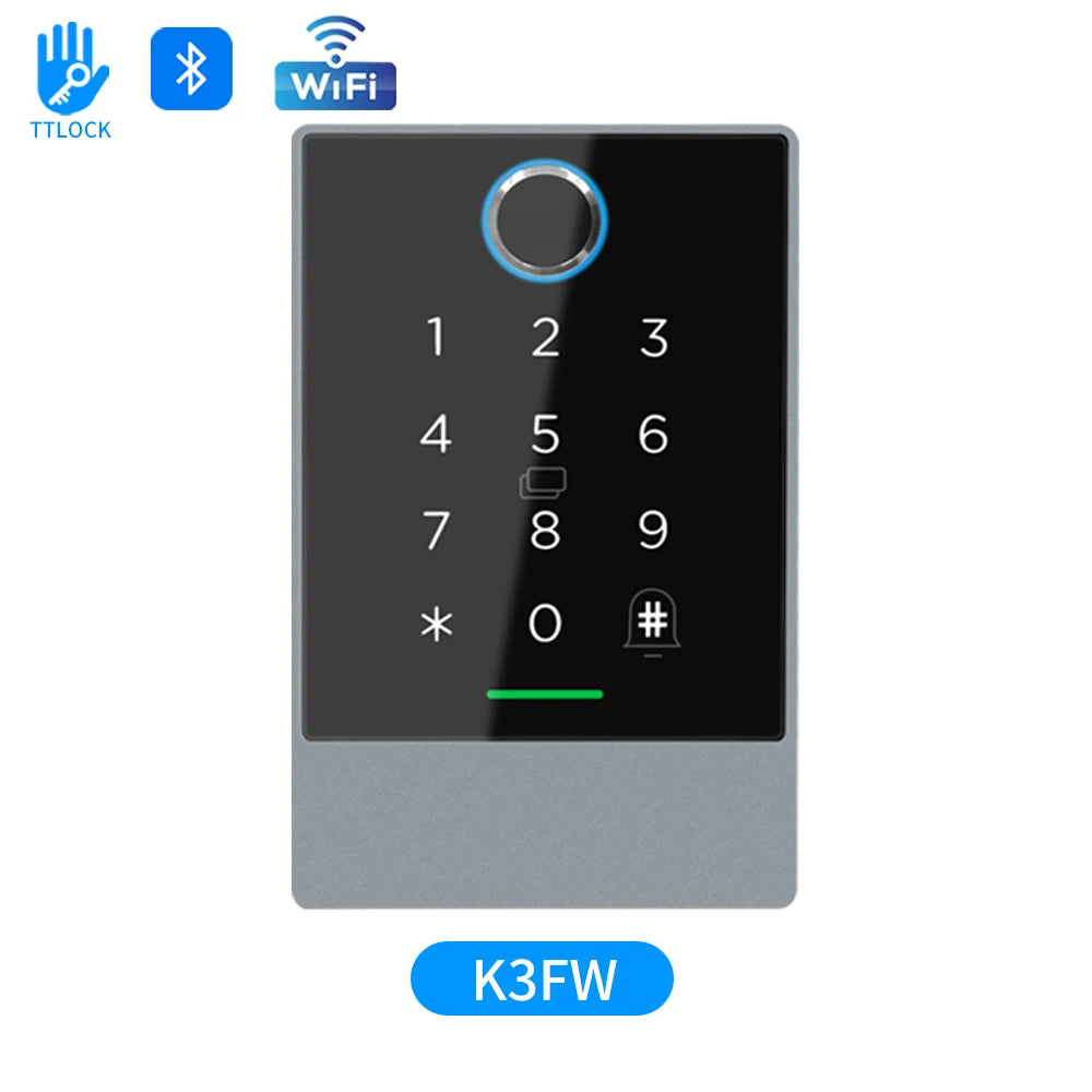 Wifi+Bluetooth Ttlock K3W K3FW K3QW Smart Lock Keypad Waterproof Smart Lock App Alexa Fingerprint Code RFID Card Access Control