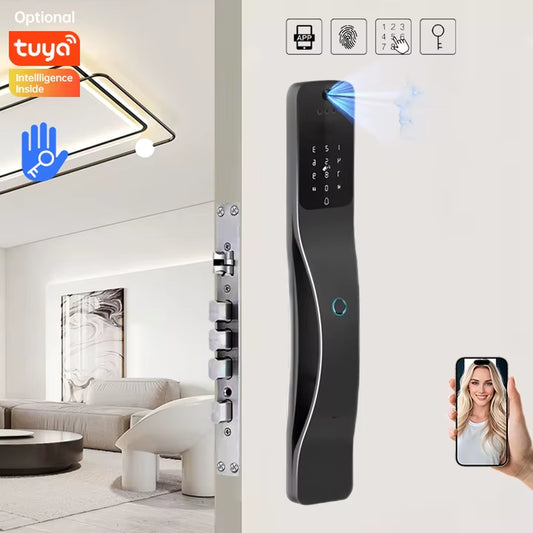 3D Face Recognition Smart Lock with Card Smart Lock Israel Mortise Alexa/Tuya Wifi Biometric Automatic Lock for Home Security