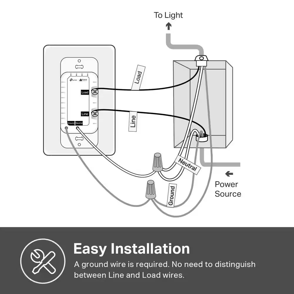 15 Amp Smart Light Switch Single-Pole 1-Way Light Switch with Alexa and Google Home in White (1 Pack)