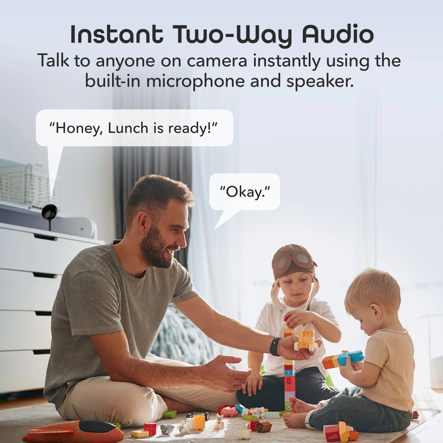 Look Smart Indoor Security Camera | 1080P HD with Night Vision, Motion Detection, 2-Way Audio | Compatible with Alexa & Google Home | 2 Pack